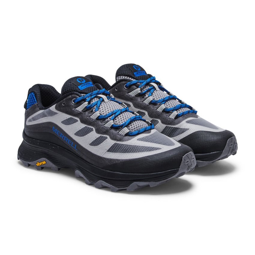 Chaussures Randonnée Merrell Moab Speed Grise/Bleu Homme | E.S.PHTQ